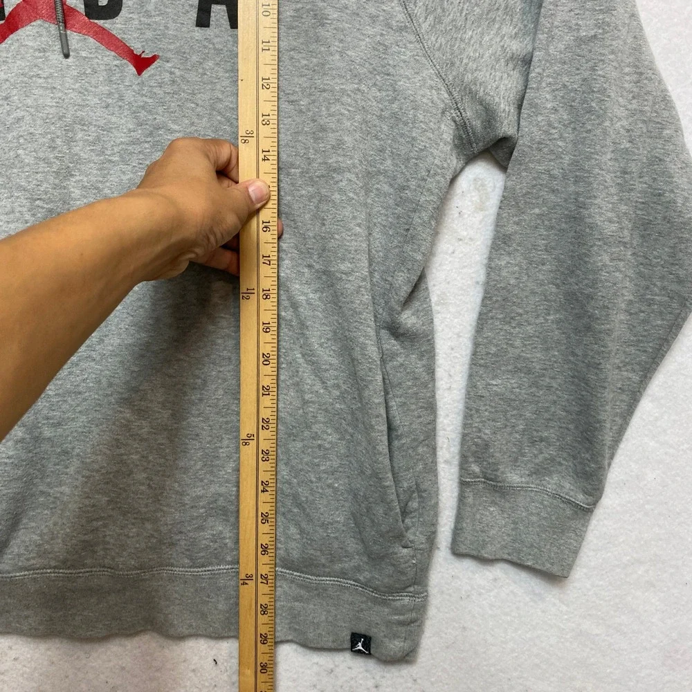 Jordan Hoodie Men XXL Gray Graphic Jumpman Pullover Athletic Sweatshirt